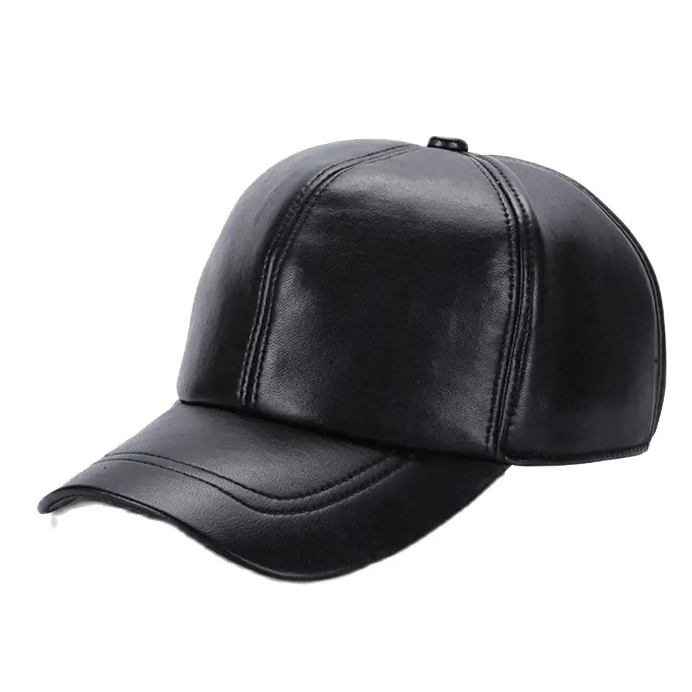 

Men Real Sheepskin Leather Caps Male Casual Real Natural Sheep Skin Leather Baseball Hats New Fashion Fall Winter Leather Hat