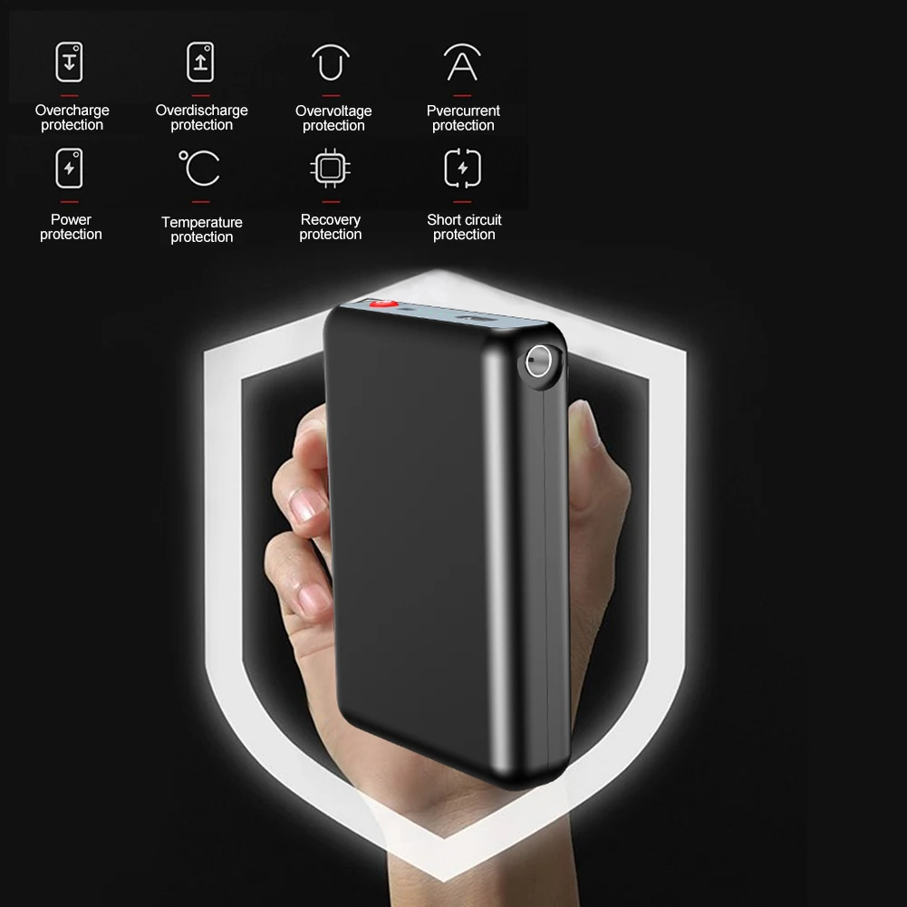 2Pcs Mini Power Bank 5V/2A DC Output Charger External Battery Pack 6000mAh for Heating Gloves Socks Shoes Underwear