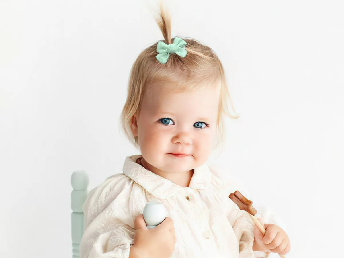 10 Stück niedliche Haarspangen mit Schleife für Kinder, Haarspangen aus Baumwolle und Leinen für Babys und Kinder, weiches, vollständig umwickeltes Design, sichere Haaraccessoires – Detail 16