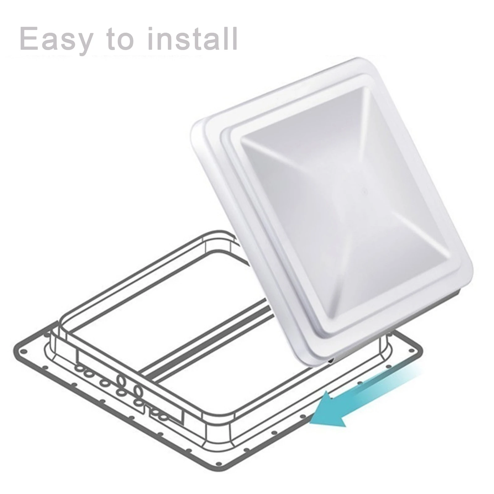 White RV Roof Vent Lid Cover For Caravan Motorhome Camper PP Plastic Air Ventilation Cover Replacement Kit Car Accessories