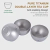 Pure Titanium Double-Layer Tea Cup,Ultra Lightweight Portable Mini Heat-Resistant 25ml Wine Glass,Outdoor Camping,Home Travel 1