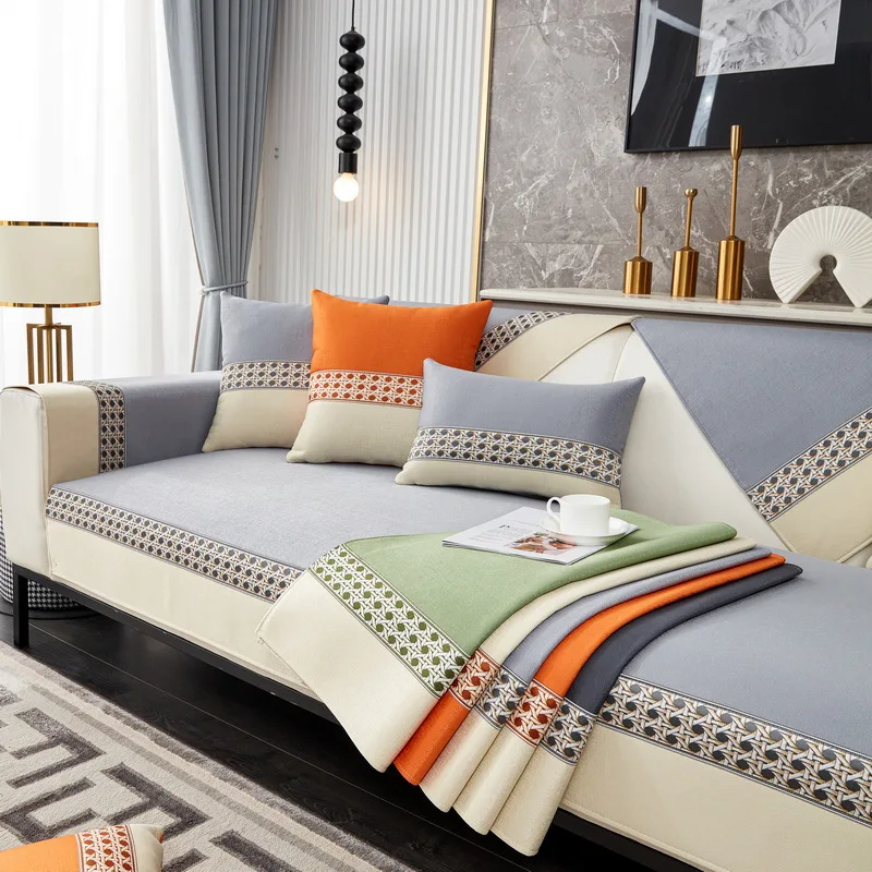 

Luxury Water Cloth Sofa Cover Slipcover Non-slip Corner Couch Waterproof Four Season Universal Living Room Washable Sofa Towel