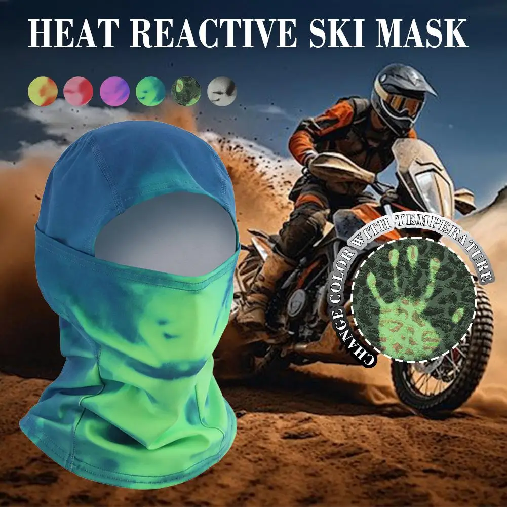Heat Reactive Balaclava Unisex Temperature Sensitive Ski Mask For Hiking Cycling