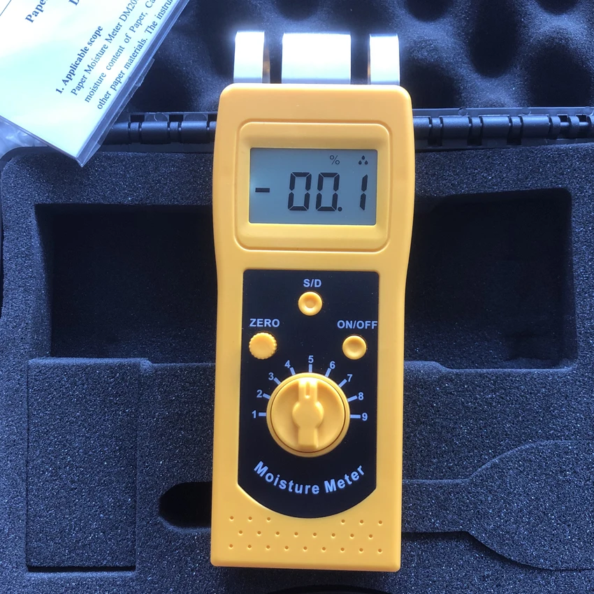

Profession Paper Moisture Meter DM200P Digital Paper Hygrometer Measure Different Kinds of Papers Measuring range 0-90%