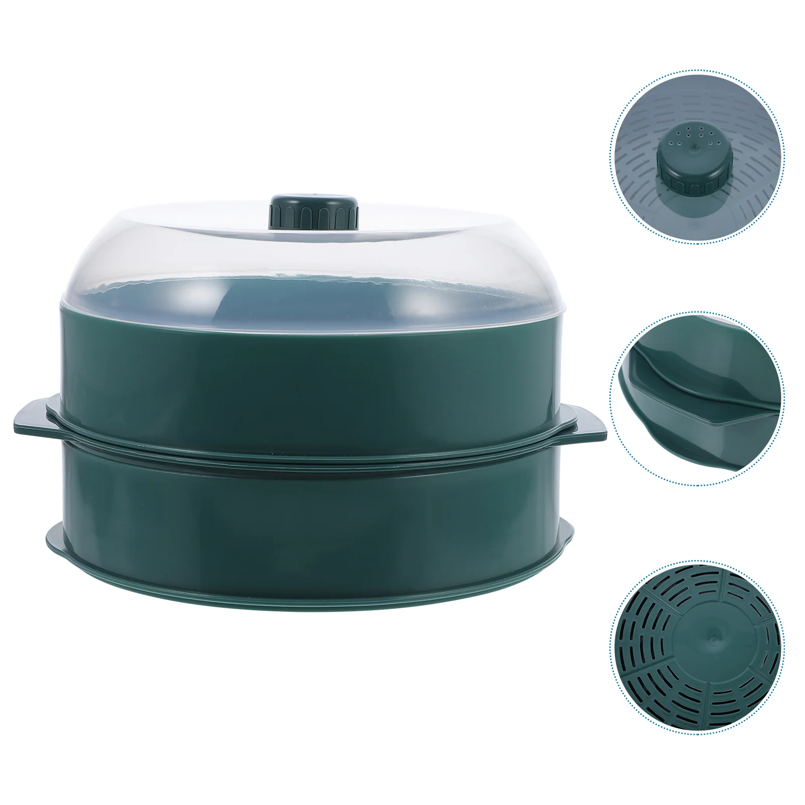 Microwave Steamer Ovens Kitchen Gadget Supplies for Food Plastic Cookware Plate Cooking