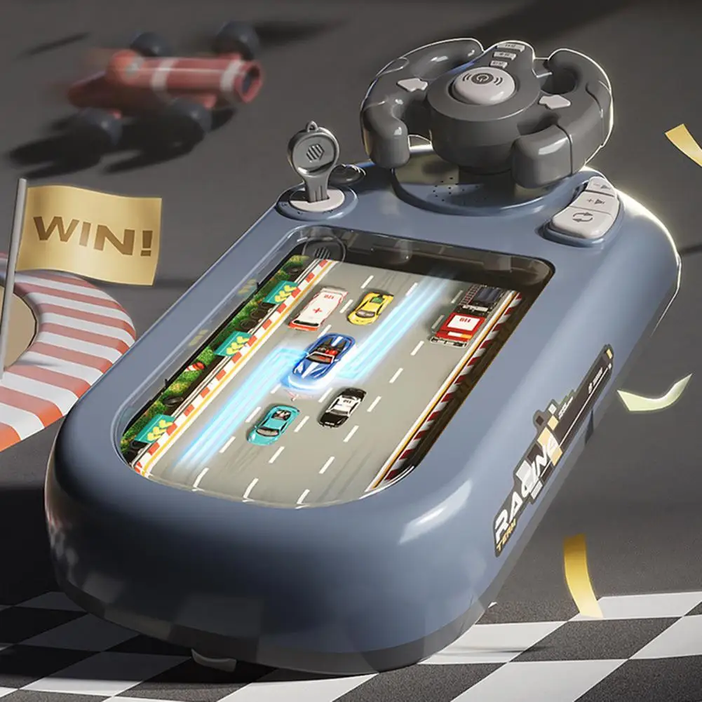 Kids Driving Simulator Toy 200 Levels Adjustable Steering Wheel Toy Toddlers Interactive Pretend Driving Car Racing Board Game