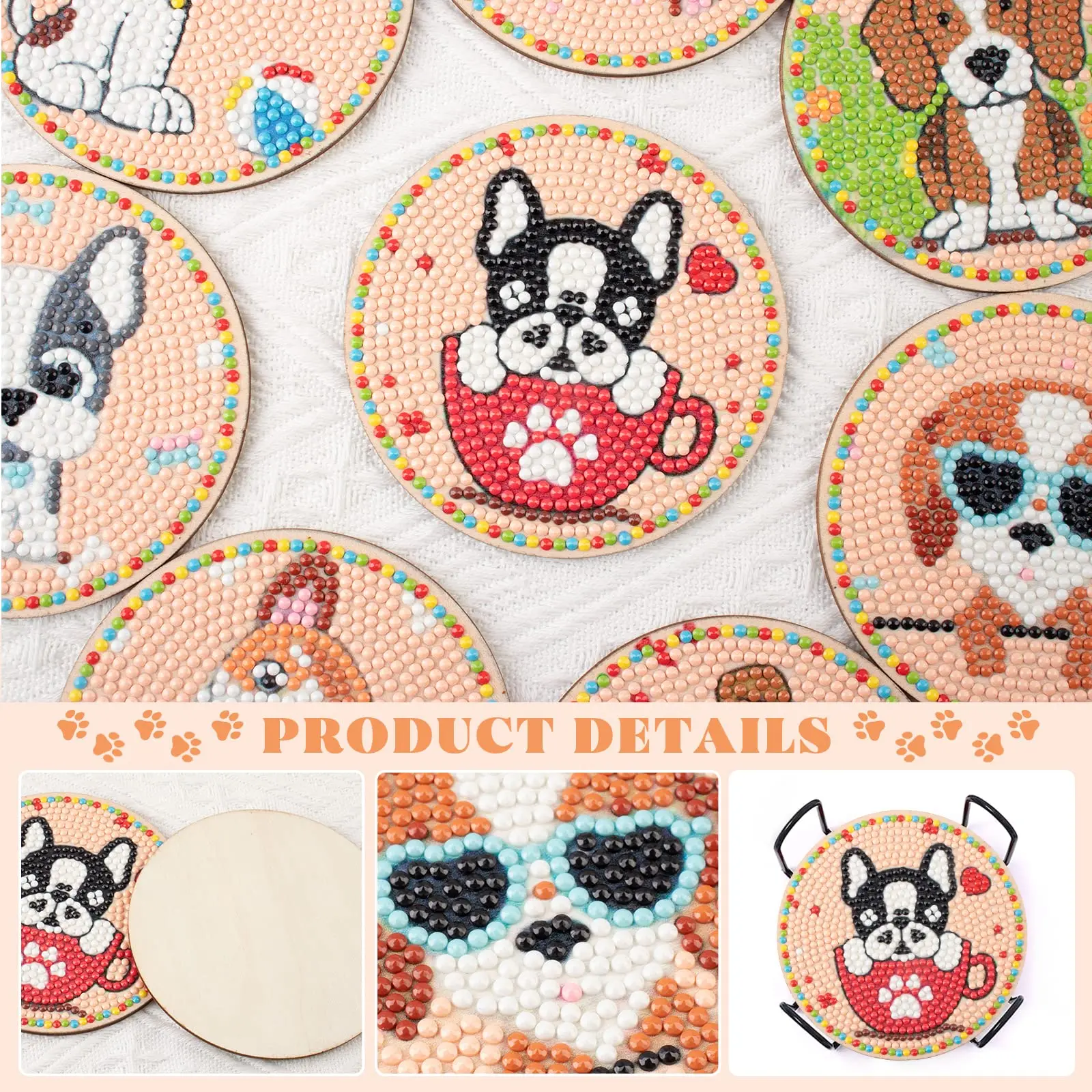 Animals 8-pack - Diamond Painting Coasters – MyCraftJoy