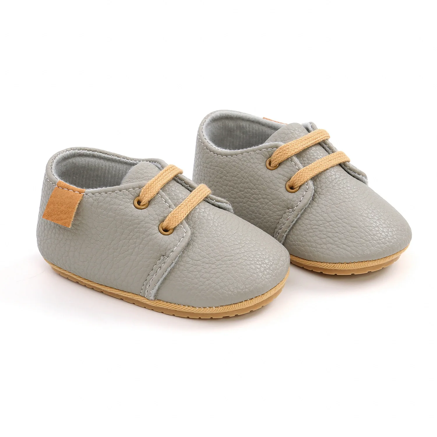 Baby shoes Meckior Baby Shoes Retro PU Leather Boy Girl Toddler Rubber Sole Anti-slip First Walkers Unisex Newborn Moccasins