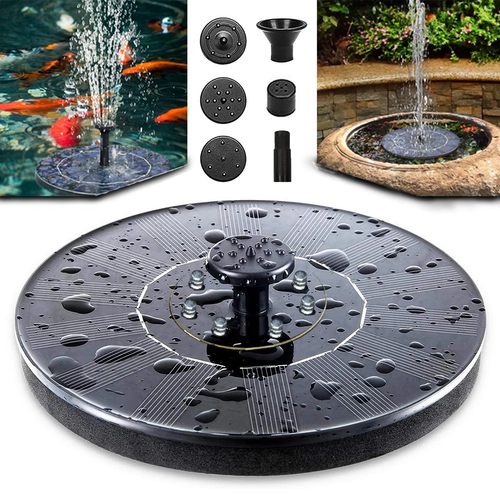 

Floating Solar Fountain Garden Waterfall Fountain Pool Pond Bird Bath Solar Panel Powered Fountain Water Pump Garden Decoration