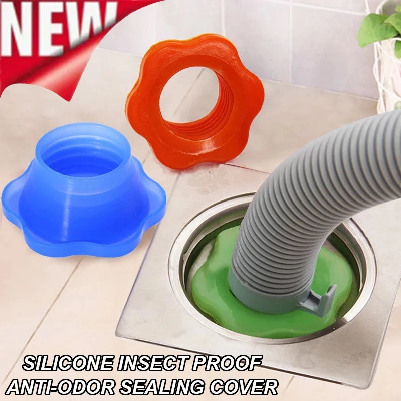 Sewer Pipe Silicone seal plug Insect Proof Anti-odor Sealing Cover Pipeline Deodorant floor drain Plug Washing Machine Connector