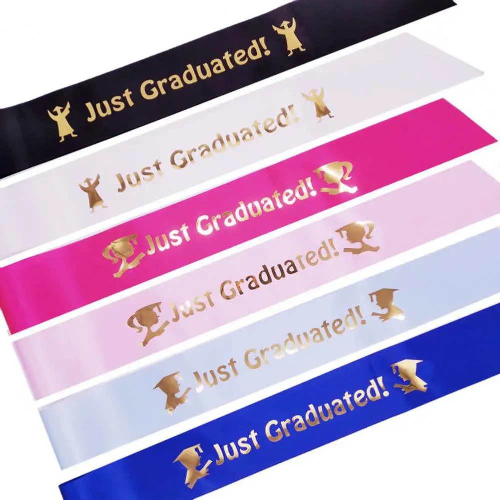 1 Set Tracolla Impermeabile Lightfast Stamping Just Gradued Shoulder Ribbon Party