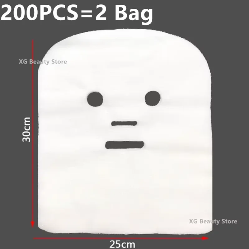 Pure Cotton Disposable Face Mask Sheets - 25x30cm, Non-Irritating, High Absorption, Ideal for Beauty Salons (100/200/500 PCS)