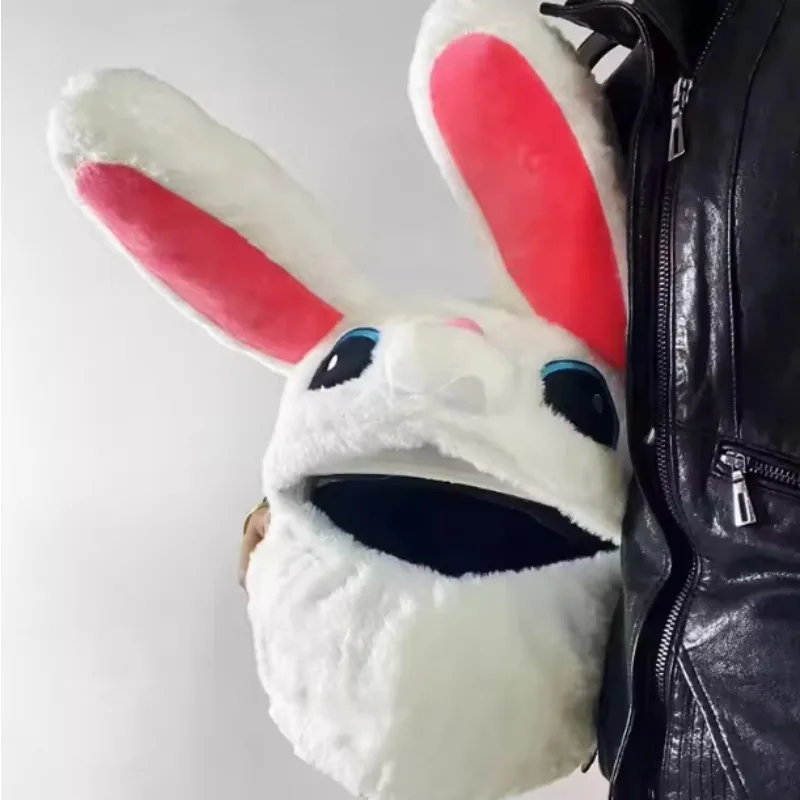 Helmet Cover Motorcycle Hats Rabbit Pig Helmet Covers Plush Head Cover Cute Cartoon Personality Protective