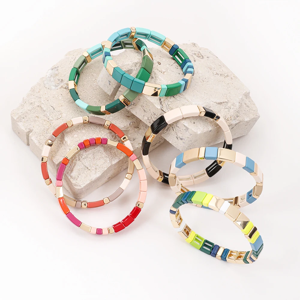 17 pezzi braccialetti elastici con perline braccialetti elasticizzati