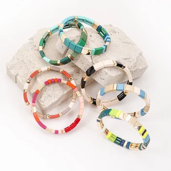 Luxury Women Girl Fashion Enamel Bangle Solid Color Bracelet Jewelry Gift Boho Jewelry Hand Accessory 3