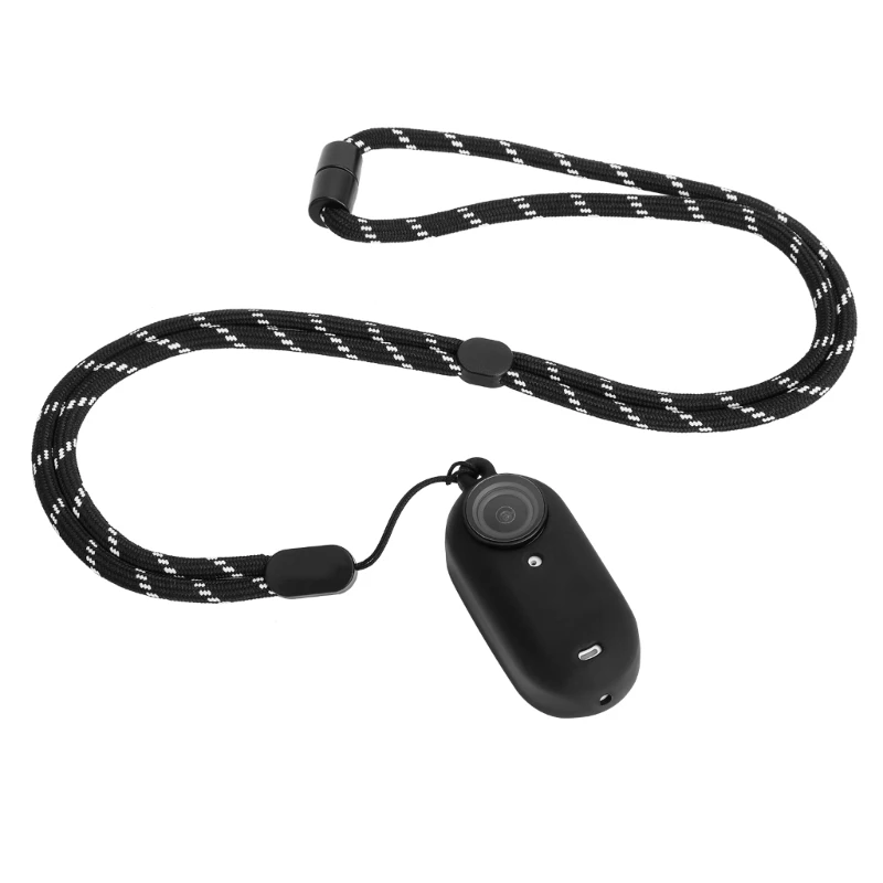 

Protective Case Cover + Silicon Lens Guards Cap Protection with Neck Hang Rope Anti-Loss Cord for insta360 GO 3 Action Camera