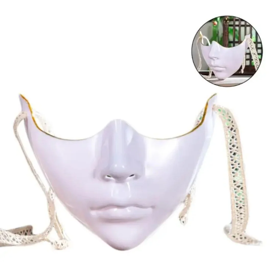 Maschera mezza faccia per travestimento Maschera decorativa per carnevale Maschera per vestire Maschera per occhi in maschera traspirante per donne per discoteche - immagine 2