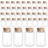60ml Glass Bottles Cork Stoppers DIY Decoration Mini Glass Vials Cork Message Glass Bottle Vial Cork,Small Glass Bottles Jars 1