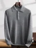 Autumn Winter Men 100% Cashmere Sweater Luxury Shirt Collor Pullover Casual Smart Jumpers Soft Cozy Knitwear Beehive Tops Cloth 3