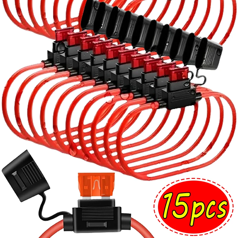 

5/10/15Pcs Car Mini Blade Adapter Fuse Holder In Line Splash-proof for 12V 30A Wire Cutoff Switch Socket Damp Proof Splash