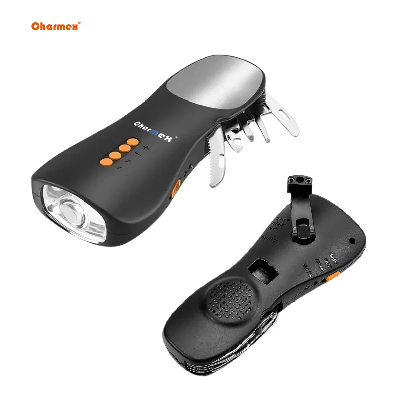 Charmex 다기능 차량 상자 안전 비상 도구 키트, 타이어 공기 펌프 비상 키트, 4 in 1
