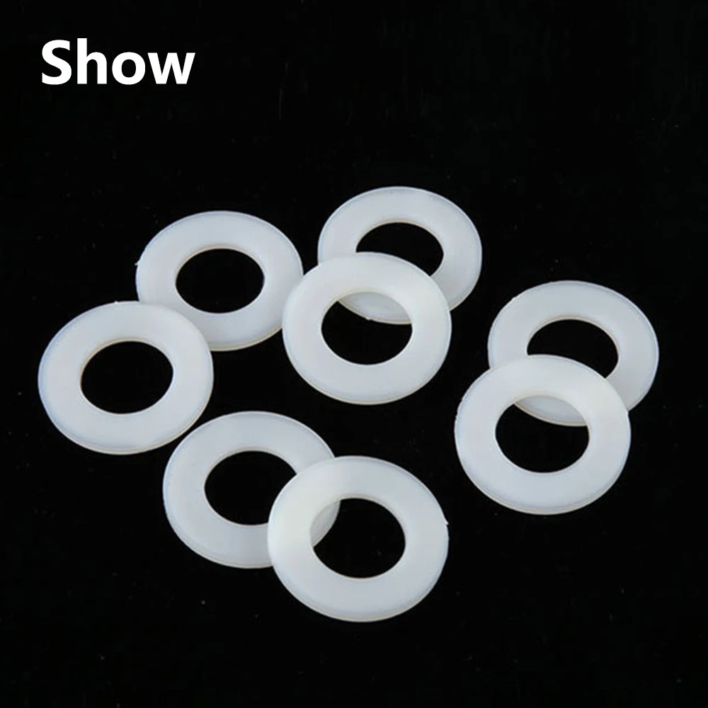 Stainless Steel Washers 50pcs Plastic Flat Gasket Door Hinge Washers Nylon Fit Rings Gasket Hinge Rings Reduces Door Open Close Noise Ф10*15*1 Ф10*15*2
