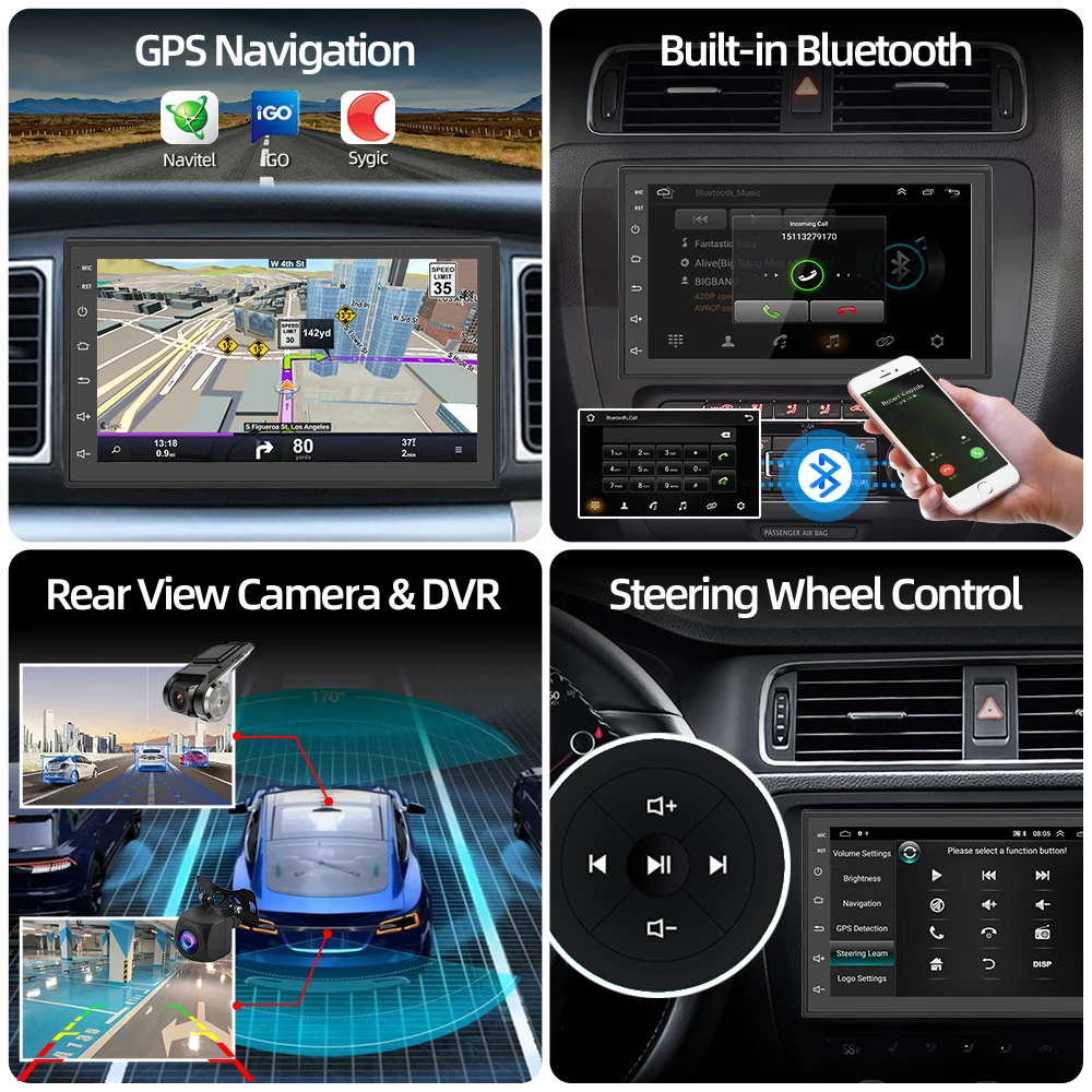 Podofo AI Voice 2din Android Car Radio Multimedia Video Player Autoradio 2 Din CarPlay Stereo GPS Maps For VW Nissan Toyota car multimedia player car radio car radio player car music player
