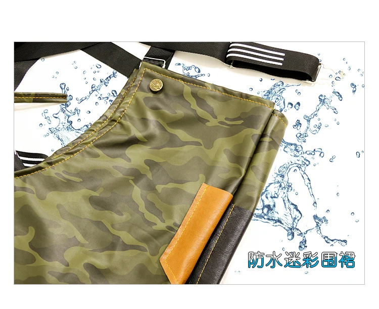 Wasserdichte europäische Küchen-Tarnschürze, Unisex, ölbeständig, Antifouling, für Zuhause, Arbeit, Teeladen, Frisur, modische Arbeitskleidung – Detail 5