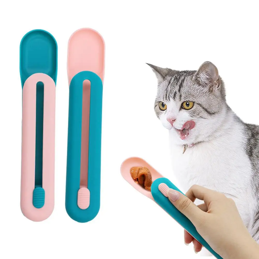 

Pet Feed Spoon Food Scoop Cat Treat Bars Squeezer Cereal Kitten Liquid Dispenser Treat Snack Scoop Food Accessories P J8H0