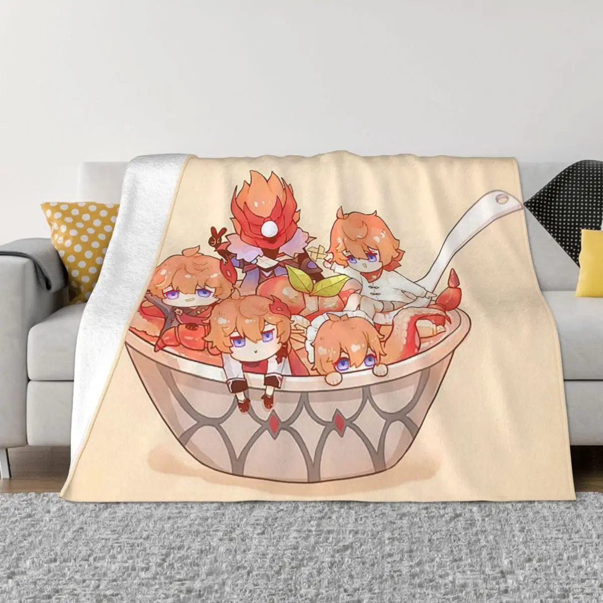 

Tartaglia Childe Genshin Impact Ajax Anime Blankets Fleece All Season Soft Throw Blankets for Bed Couch Bedding Throws