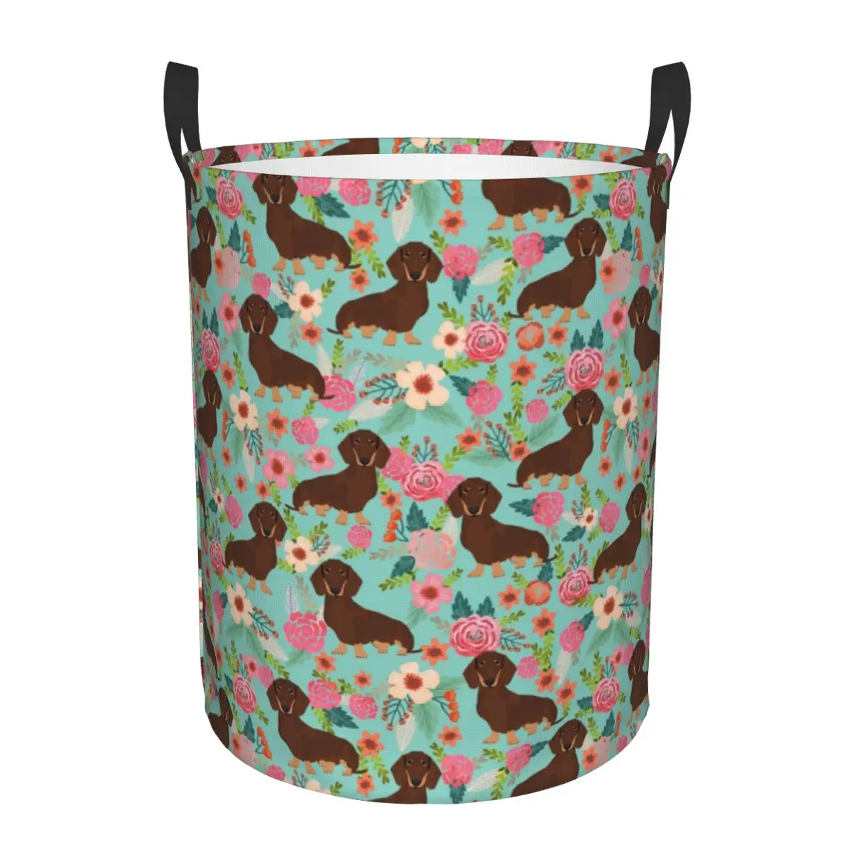 

Корзина для белья Doxie Florals, Такса, складная корзина для белья, барсук, сосиски, игрушка для собак, корзина для одежды, корзина для хранения для детской комнаты