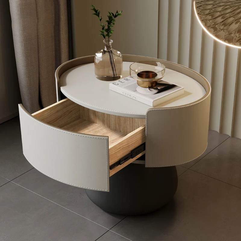 Cream Style Nightstand Trendy Modern Elegant Cute Night Table Storage Luxury Mesas De Noches Dormitorio Bedroom Furniture