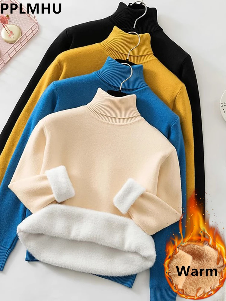 Pull à Col Roulé Pour Femme - Manches Longues En Tricot épais Acrylique, Style Décontracté