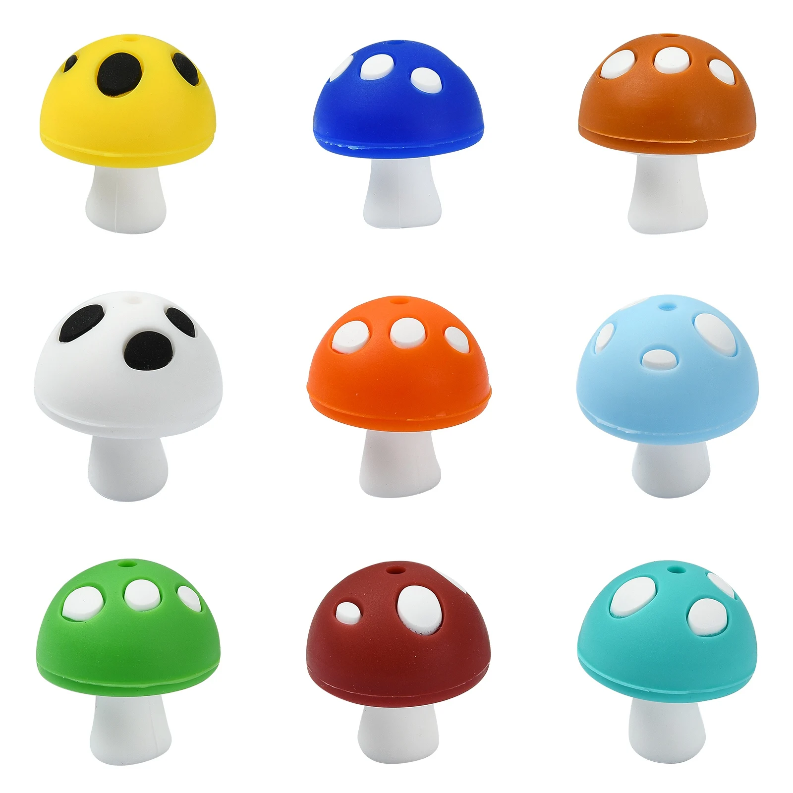 Panda hall 18pcs gemischte Farben Pilz Silikon fokale Perlen niedliche pilzförmige Silikon perlen für die Herstellung von Halsketten armbändern – Detail 1