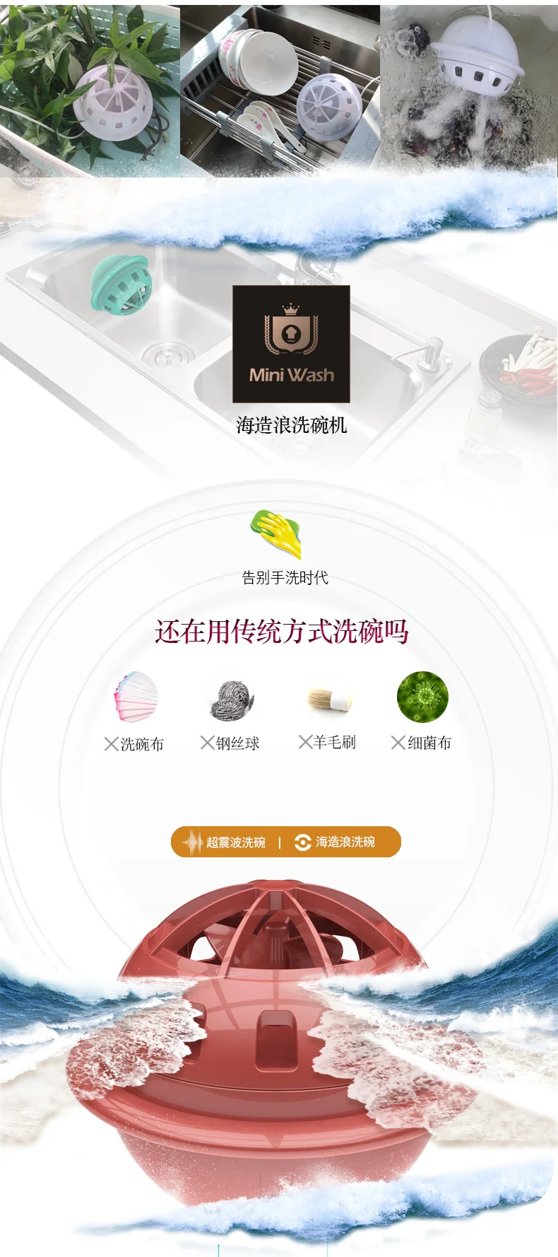 The Second Generation Ultrasonic Wave Maker Dish Washers Usb Portable Kitchen Dishwasher Lazy Surf Dish Washing Machines Aliexpress