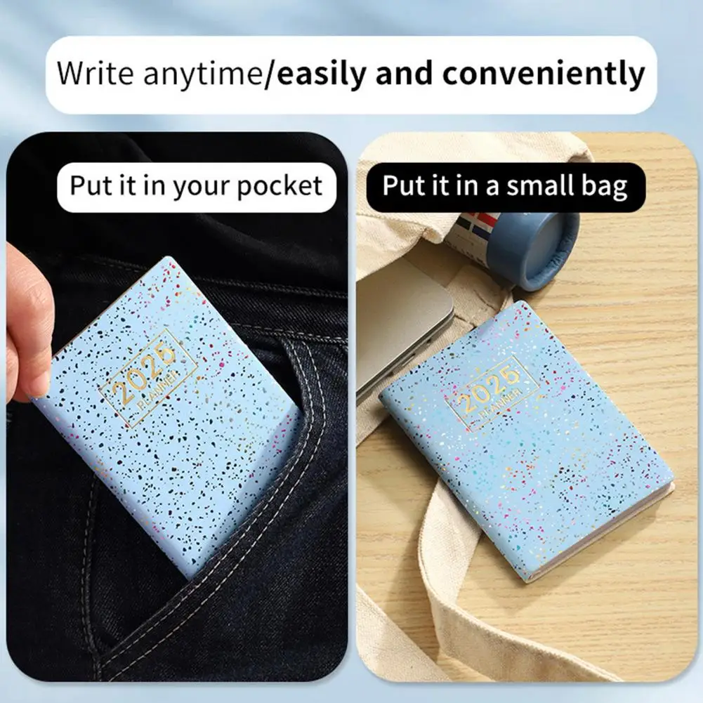 Thick Paper Notebook Pocket Size Faux Leather Notebook Ink-resistant Paper Smooth Writing Journal Planner