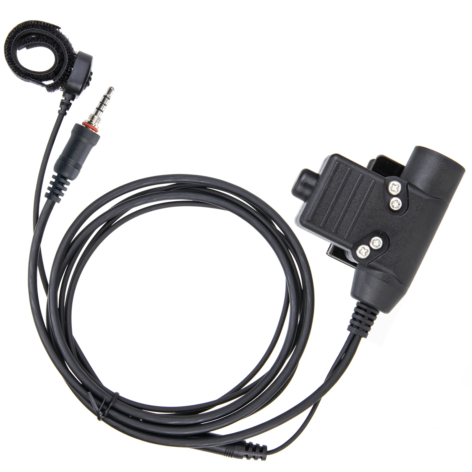 U94 PTT and Finger Microphone PTT with black HD01 Tactical Bowman Elite II Radio Headset Earpiece for VERTEX VX-7R