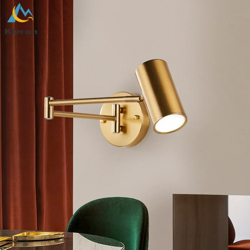 

Nordic Simple Foldable Arm Led Wall Lights Fixtures Living Room Decor Adjustable Angle Wall Lamps Indoor Bedroom Bedside Lights