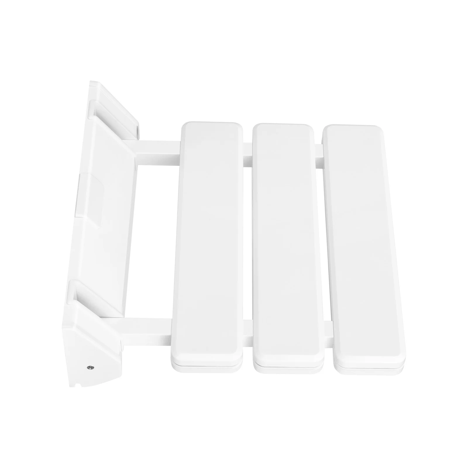 Folding Shower Seat Wall Mounted, Up to 130kg/286.6lbs, Secure Ergonomic Foldable Shower Bench, Space Saving Fold Down, White 5