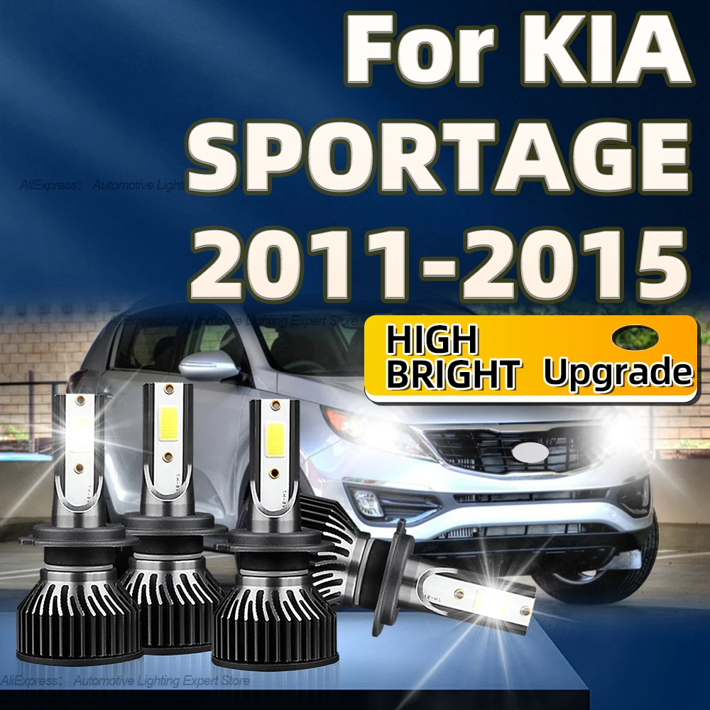 LED 360W 고출력 램프 헤드라이트, H7 6000K 자동 조명, 냉각 선풍기 포함, KIA SPORTAGE 2011 2012 2013 2014 2015, 2 개, 4 개