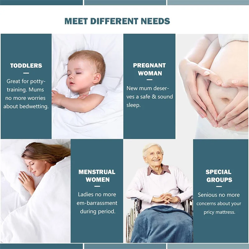 Description Picture 6 of itemDreamreal 100% Waterproof Fitted Sheet with Elastic Band Solid Color Bed Cover Anti-slip Adjustable Mattress Portector for Home