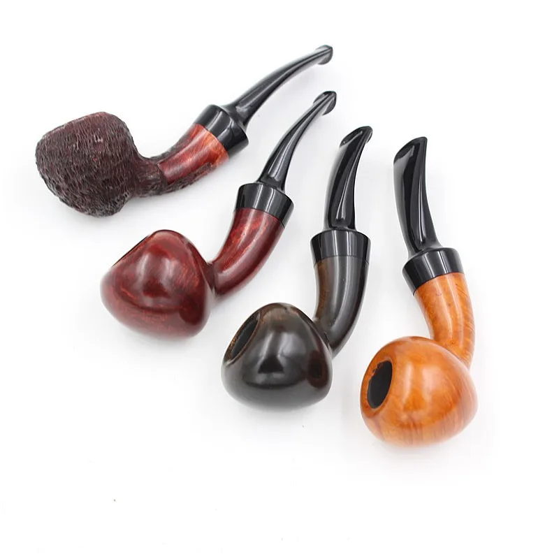 

Creative Ebony Wood Pipe Tobacco Pipe Carving Handmade Smoking Pipe Vintage Bent Smoke Pipe Accessory