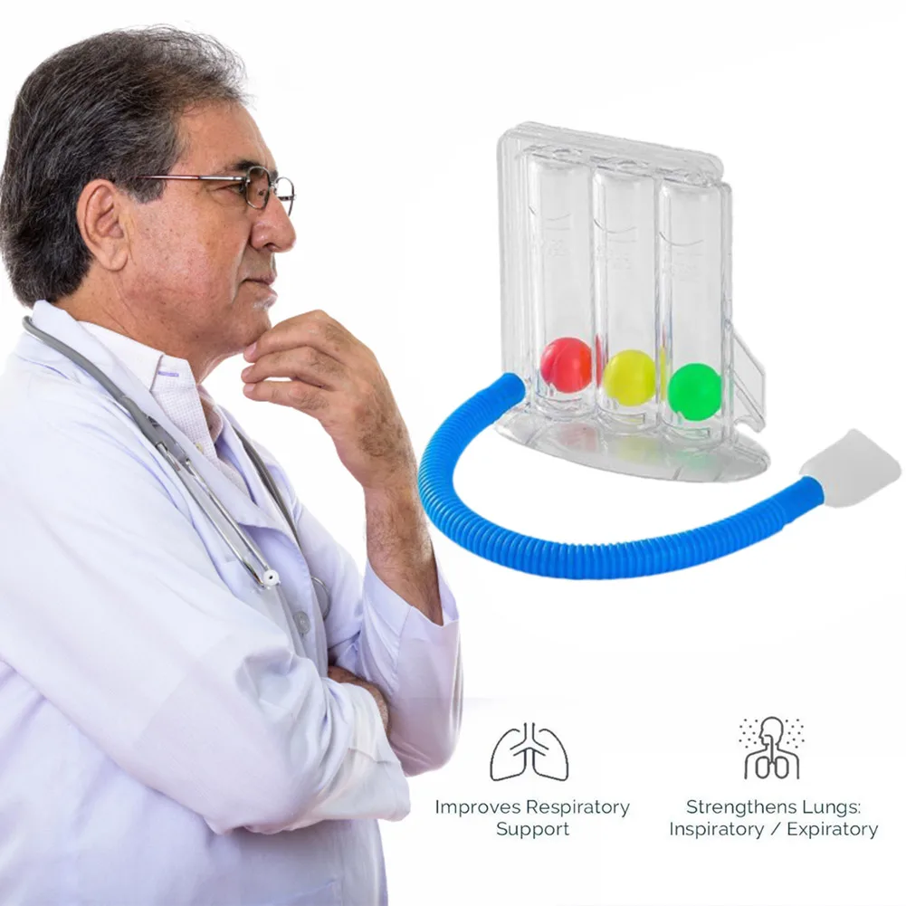 3 Balls Breathing Exerciser Soft Breath Measurement System  Lightweight Portable for Improvement Rehabilitation Equipment