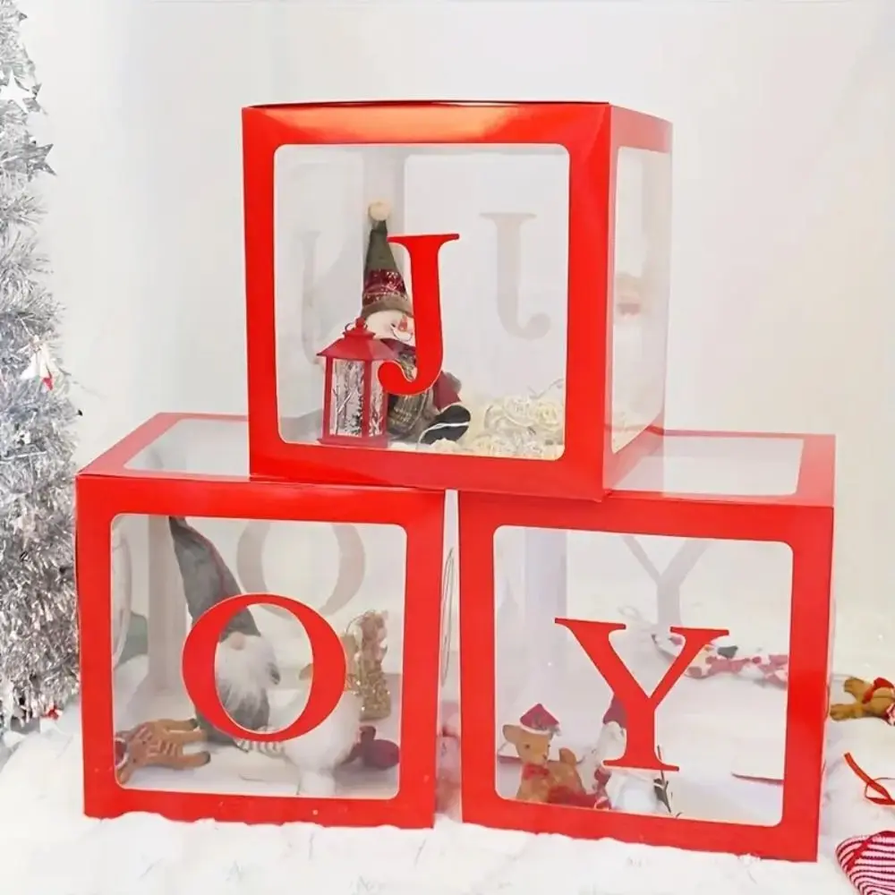 

Фотообои, рождественские украшения, прозрачная квадратная фотография, прозрачная коробка для радости, «сделай сам», коробка для воздушных шаров с надписью на день рождения