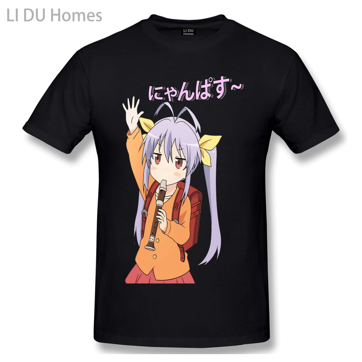 

Футболка Nyanpasu, белая футболка с принтом Non Biyori, летние большие футболки