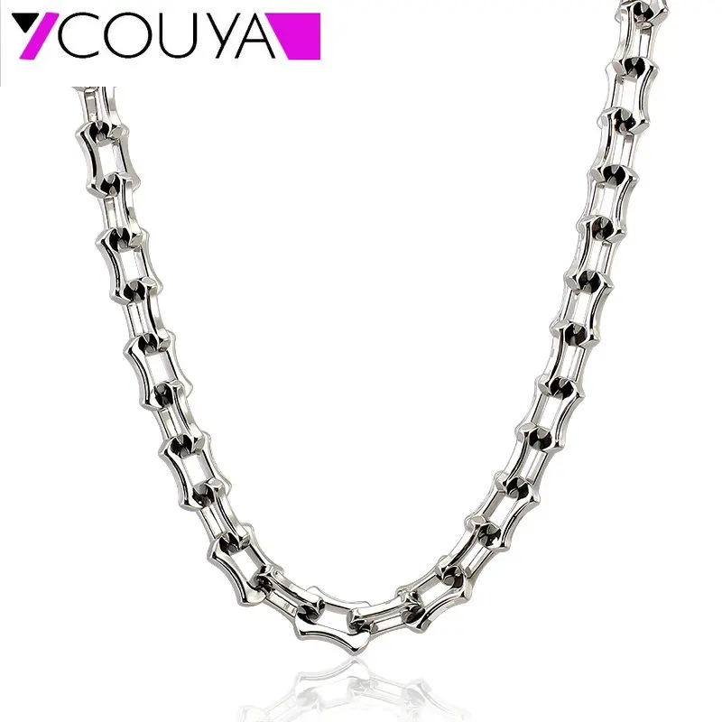 

Trendy Fashion Couple stainless steel necklace sliver long 52cm necklace bone shape Men's Ladies Necklace Party Jewelry Gifts