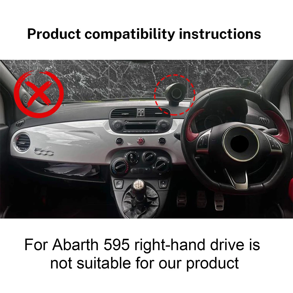 Car Dashboard Mat Flannel Dashmat For Fiat 500 2008-2011 Abarth 595 2012 2013 2014 2015-Sunshade Mat Carpet Pad