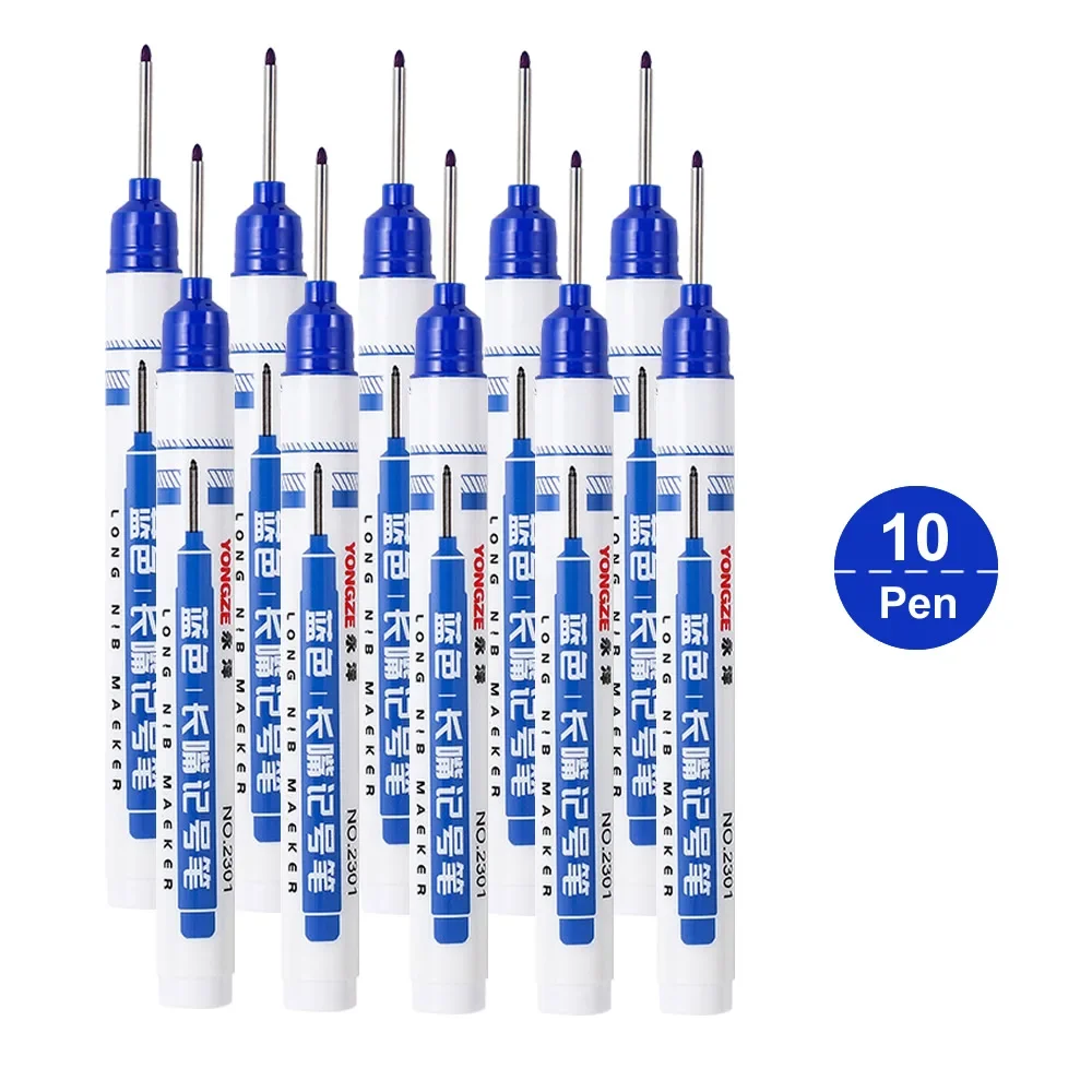 Multi-Purpose Waterproof Markers for Metal, Bathroom, and Woodworking - 4 Vibrant Colors, Long Head Nib, 20mm Deep Hole