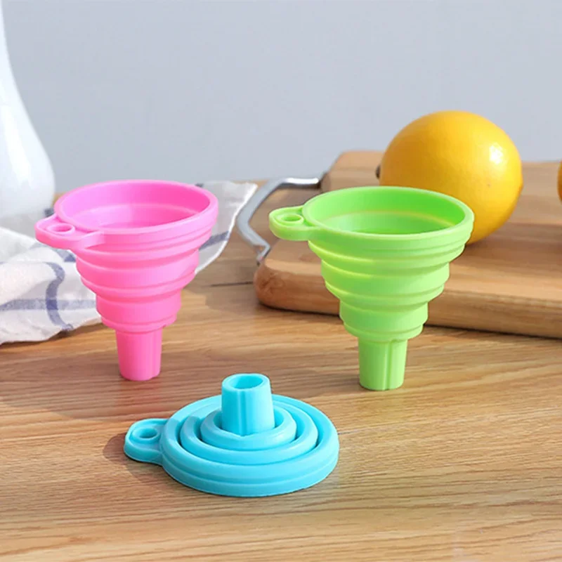 Kitchen Funnel Foldable Silicone Collapsible Funnels For Filling Water Bottle Liquid Transfer Food Grade Kitchen Accessories