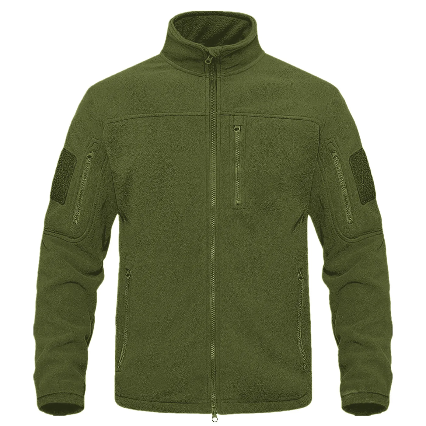 

Military Full Zipper Tactical Green Wool Jacket Warm Work Suit Men's Pocket Hunting Jacket Hiking Outdoor Windbreaker